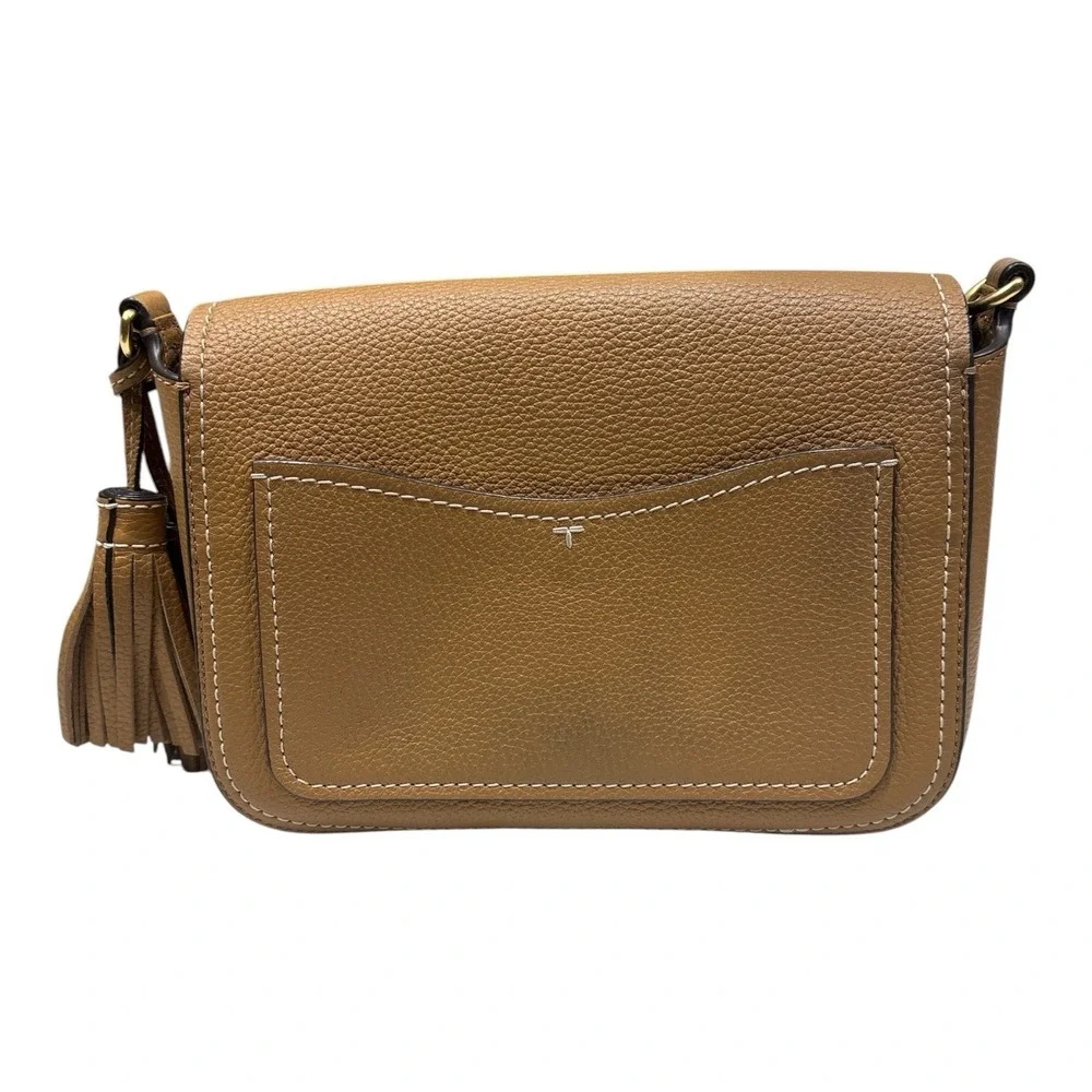 Tory Burch Thea 170477 Flap Crossbody Tiramisu Leather Tassel Handbag